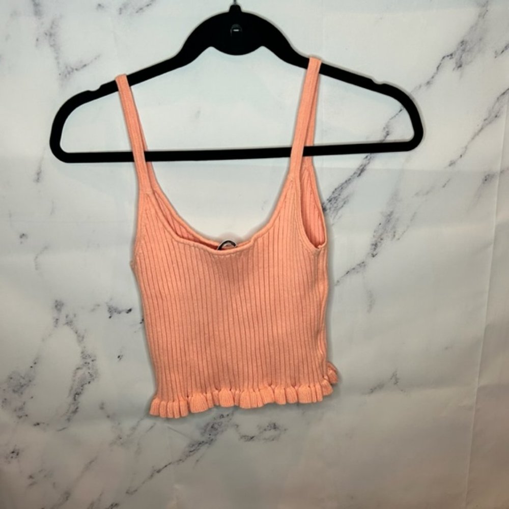 BCBG Generation Rib Ruffle Top - Picture 2 of 3